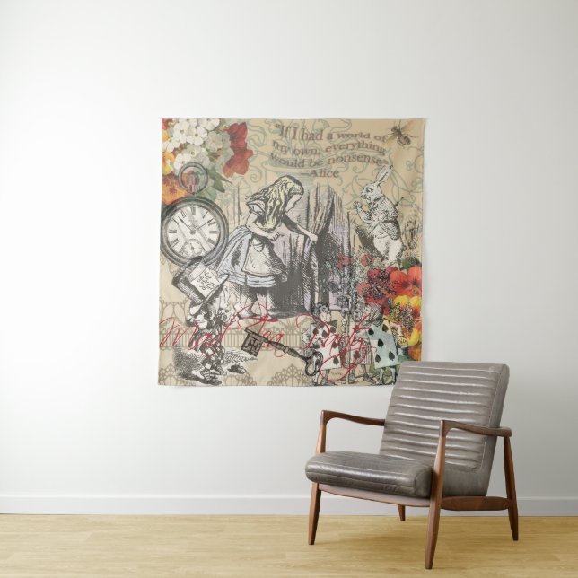 Alice in Wonderland Curtain Classic Art Tapestry (In Situ)