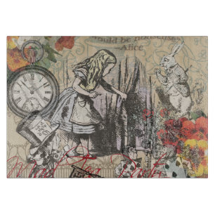 Alice in Wonderland Curtain Nonsense Cutting Board