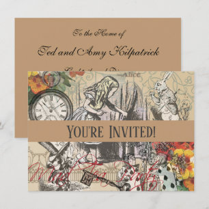 Alice in Wonderland Curtain Nonsense Invitation