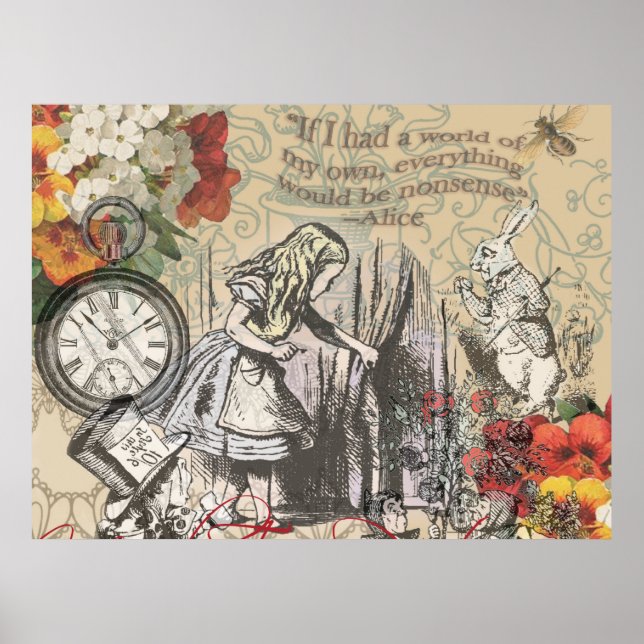 Alice in Wonderland Curtain Nonsense Poster (Front)