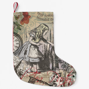 Alice in Wonderland Curtain Nonsense Small Christmas Stocking