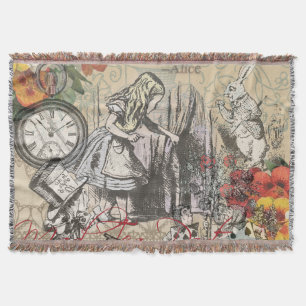 Alice in Wonderland Curtain Nonsense Throw Blanket