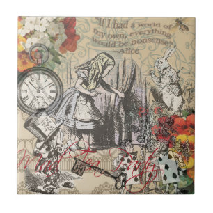 Alice in Wonderland Curtain Nonsense Tile