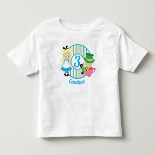 Alice in Wonderland Cute Custom Kids Birthday Toddler T-shirt