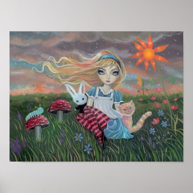 Alice in Wonderland Cute Fantasy Art Poster (Front)