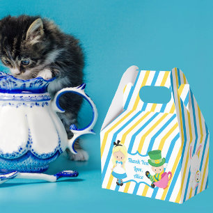 Alice in Wonderland Cute Kids Birthday Party Blue Favor Box
