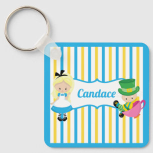 Alice in Wonderland Cute Personalized Kids Book Keychain