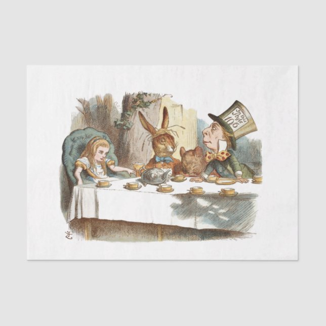 Alice in Wonderland Decoupage Decoupaging Vintage Tissue Paper (Front)