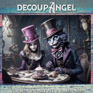 Alice in Wonderland Decoupage Wrapping Paper Sheet