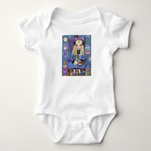 Alice in Wonderland & Dinah Cat Cute Fairy Tale Baby Bodysuit