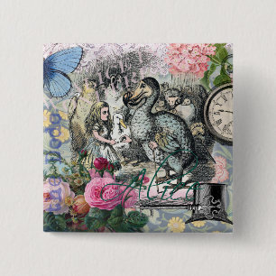 Alice in Wonderland Dodo Classic Artwork 2 Inch Square Button