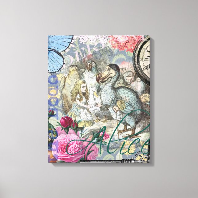 Alice in Wonderland Dodo Classic Tenniel Art Canvas Print (Front)