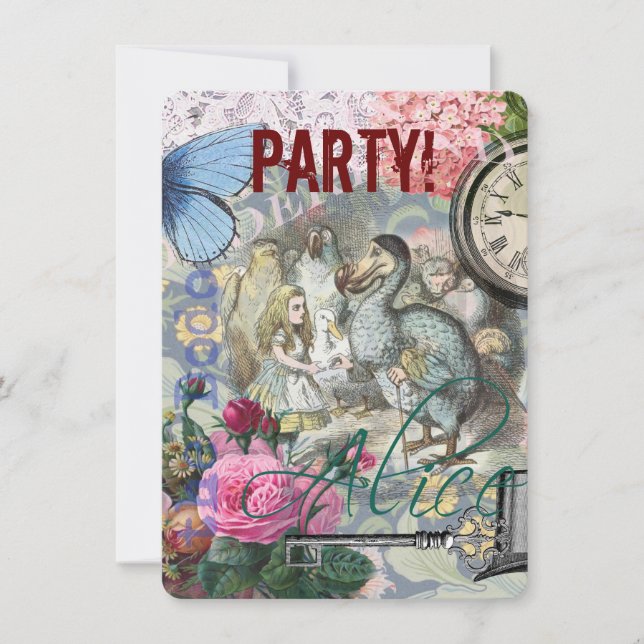 Alice in Wonderland Dodo Classic Tenniel Art Invitation (Front)