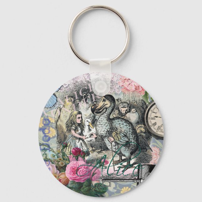 Alice in Wonderland Dodo Classic Tenniel Art Keychain (Front)