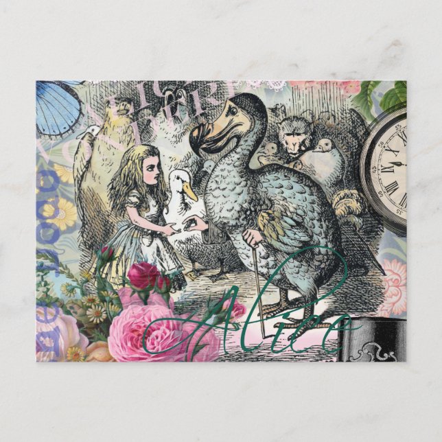 Alice in Wonderland Dodo Classic Tenniel Art Postcard (Front)