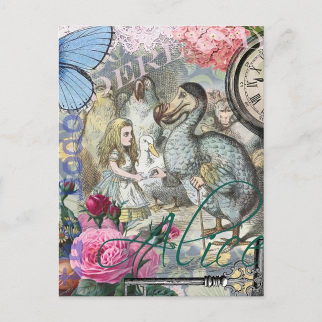 Alice in Wonderland Dodo Classic Tenniel Art Postcard (Front)