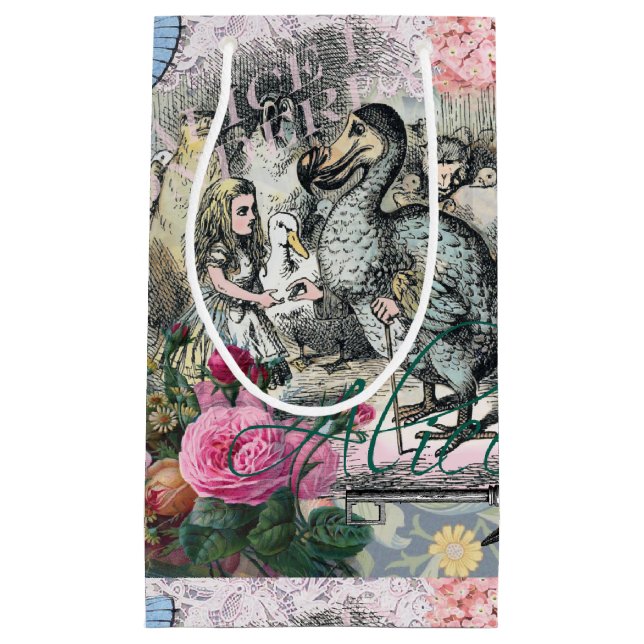 Alice in Wonderland Dodo Classic Tenniel Art Small Gift Bag (Front)