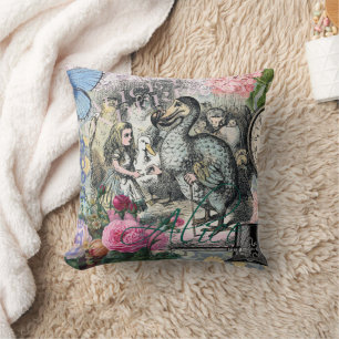 Alice in Wonderland Dodo Classic Tenniel Art Throw Pillow