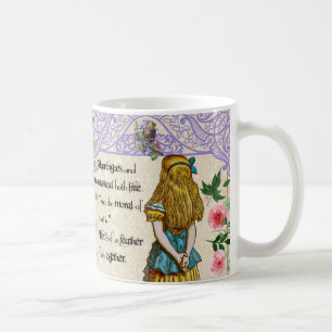 Alice In Wonderland Double Quote Mug, vintage Coffee Mug