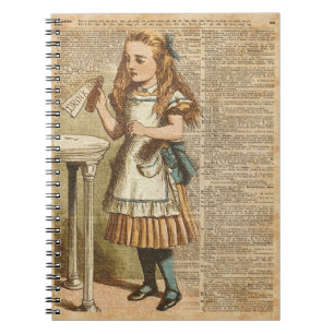 Alice In Wonderland Drink Me Vintage Book Page Art