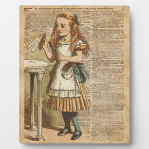 Alice In Wonderland Drink Me Vintage Book Page Art Plaque