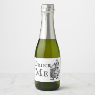 Alice in Wonderland Drink Me vintage party favour Sparkling Wine Label