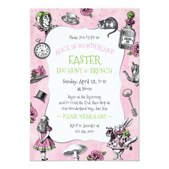 Alice in Wonderland Easter Brunch Card
