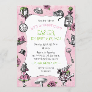 Alice in Wonderland Easter Brunch Invitation