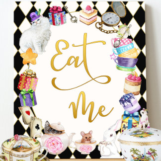 Alice in Wonderland Eat Me, Food Table Sign Plaque