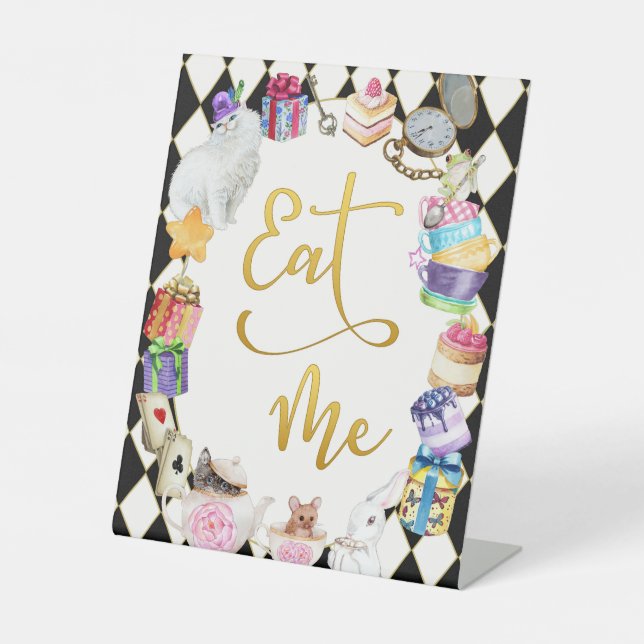 Alice in Wonderland Eat Me Standalone Food Sign (Front)