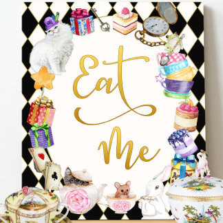 Alice in Wonderland Eat Me Table Sign