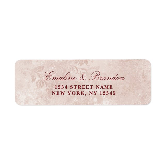 Alice in Wonderland Elegant Wedding Return Address (Front)