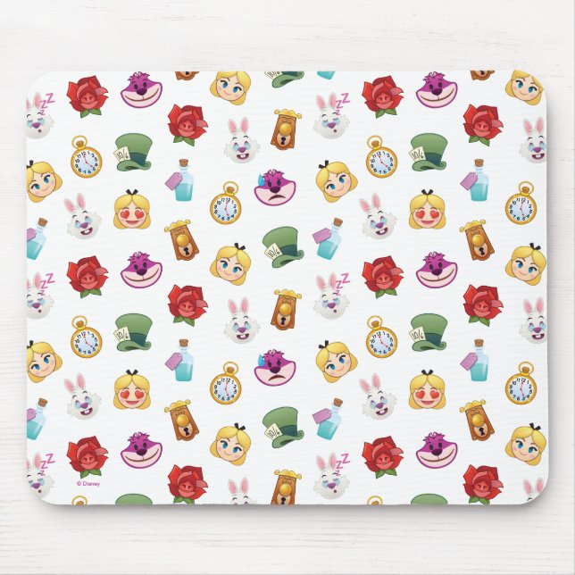 Alice In Wonderland Emoji  Pattern Mouse Pad (Front)