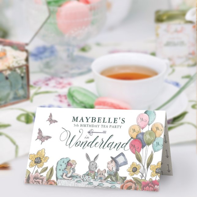 Alice In Wonderland Fairytale Birthday Party Table Place Card (Creator Uploaded)