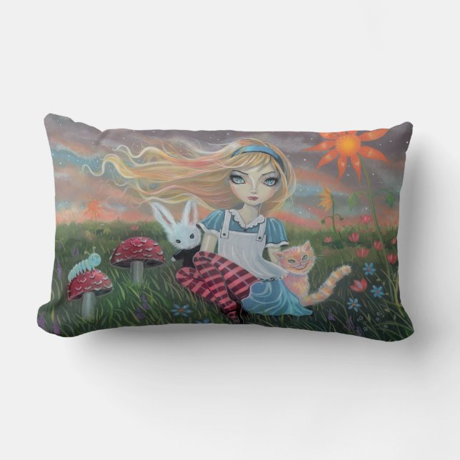Alice in Wonderland Fairytale Fantasy Art Pillow (Front)