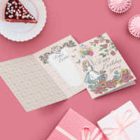 Alice in Wonderland Fairytale Happy Birthday Card
