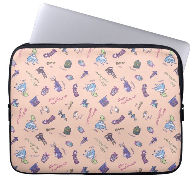 Alice In Wonderland | Falling Down Pattern Laptop Sleeve (Front)