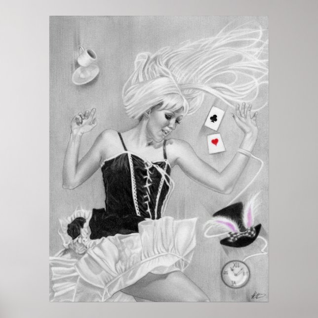 Alice in wonderland falling Poster (Front)