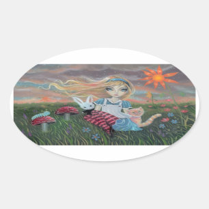 Alice in Wonderland Fantasy Art Stickers