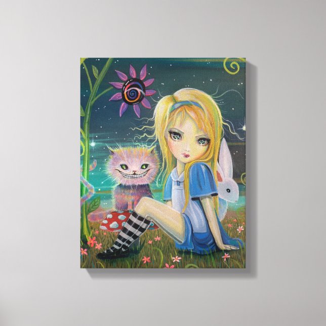 Alice in Wonderland Fantasy Fairytale Art Big Eye Canvas Print (Front)