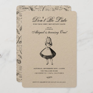 Alice in Wonderland First Birthday Save The Date