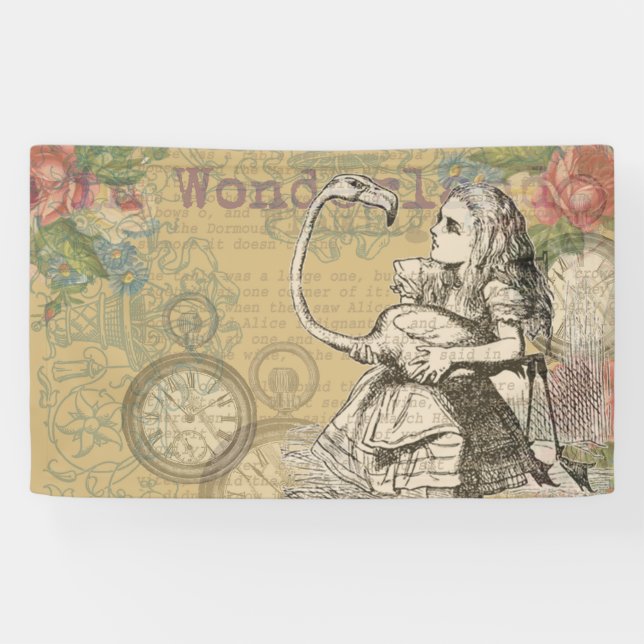 Alice in Wonderland Flamingo Classic Banner (Horizontal)