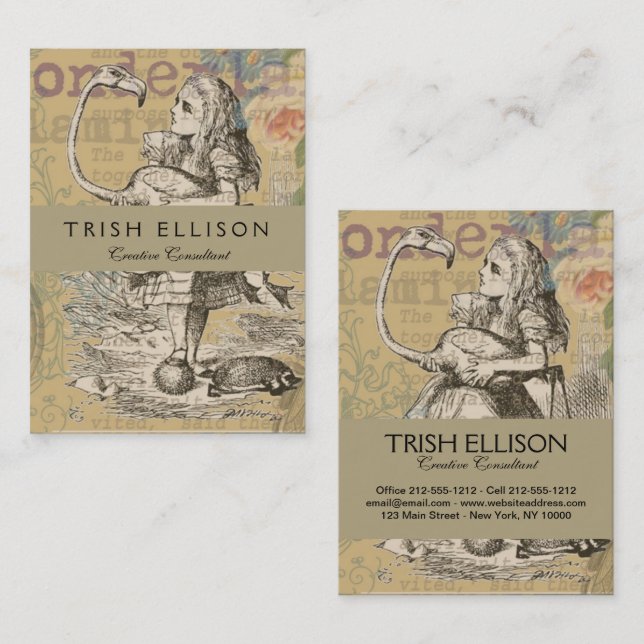 Alice in Wonderland Flamingo Classic Business Card (Front/Back)