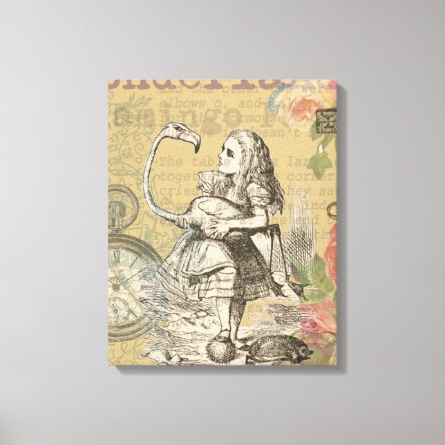 Alice in Wonderland Flamingo Classic Canvas Print (Front)
