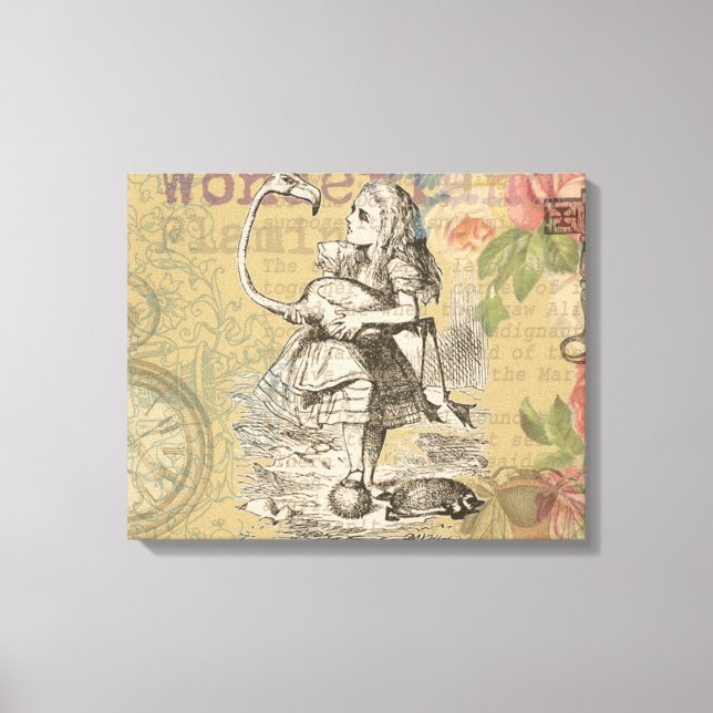 Alice in Wonderland Flamingo Classic Canvas Print (Front)