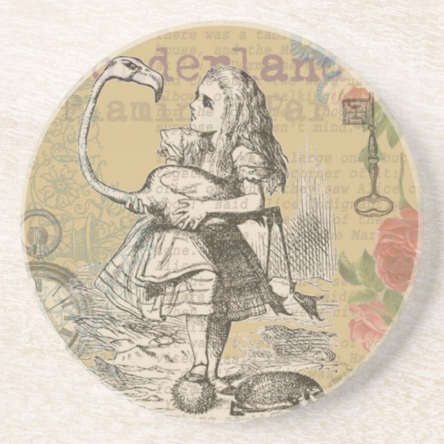 Alice in Wonderland Flamingo Classic Coaster (Front)