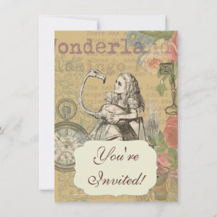Alice in Wonderland Flamingo Classic Invitation