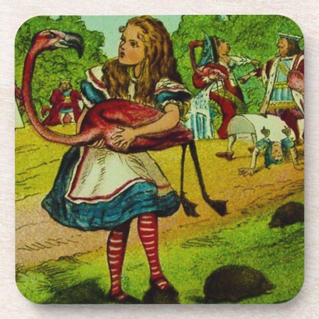 Alice in Wonderland Flamingo Croquet Coaster (Front)