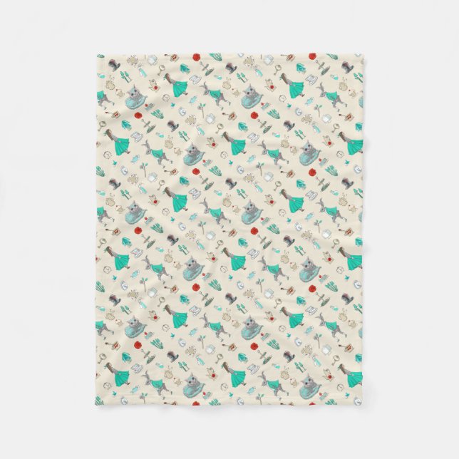 Alice in wonderland fleece blanket (Front)