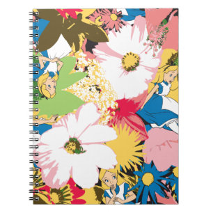 Alice in Wonderland Floral Pattern Notebook
